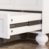 24" Bathroom Vanity with Ceramic Sink - Freestanding Cabinet with 2 Doors, 1 Drawer & Wood Legs