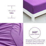 Purple Comforter Set King, Reversible Purple Rose 7 Pieces Bed in a Bag