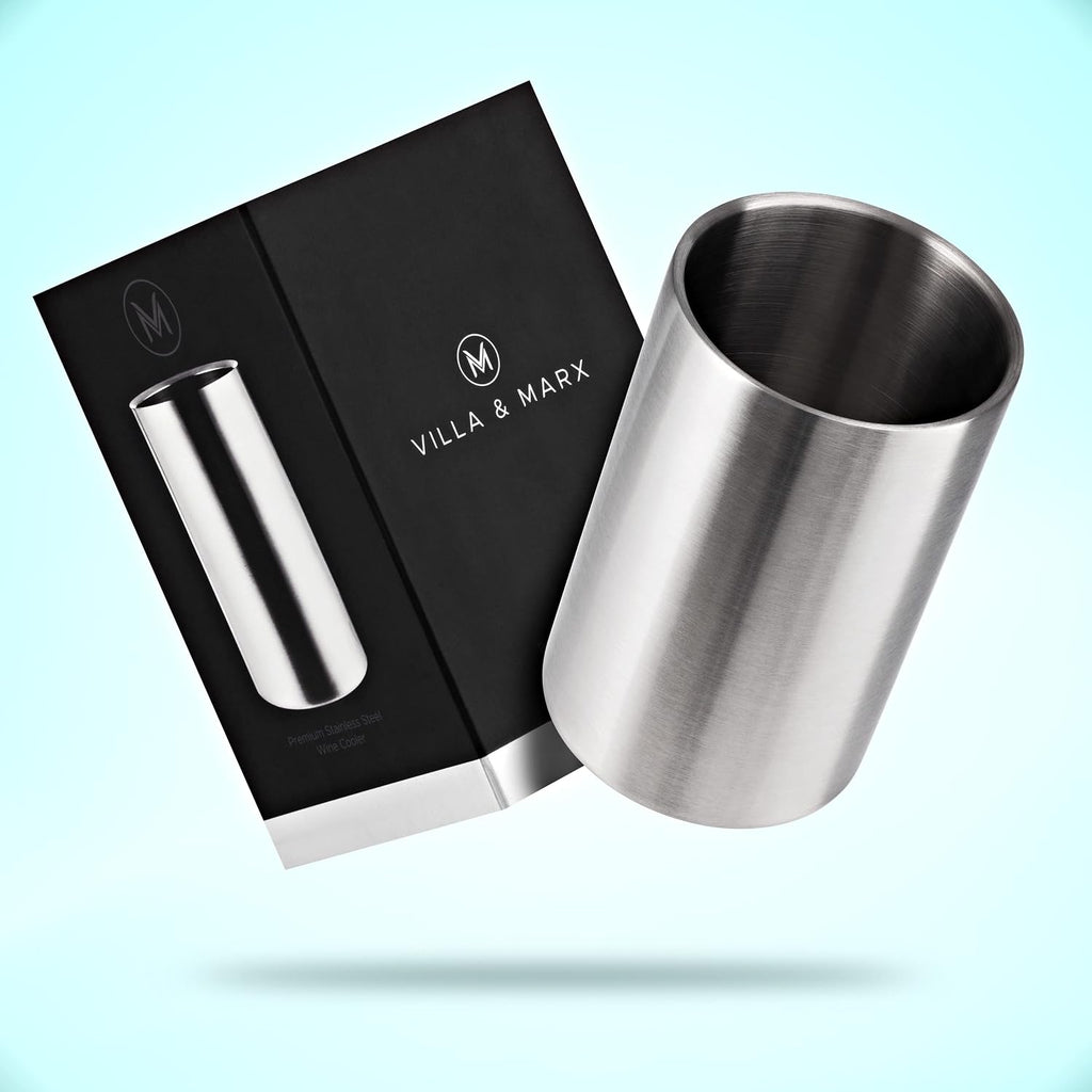 Premium Champagne Bucket - Keeps 750ml Bottles Cold for Hours - Insulated White Wine Bottle Cooler Without Ice