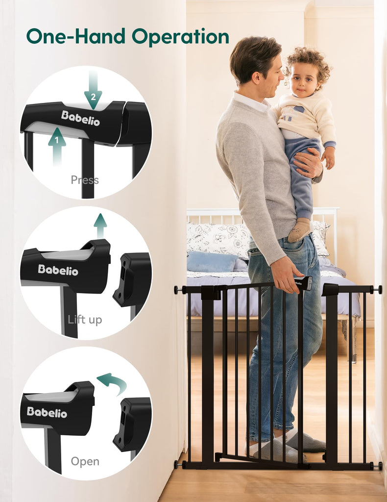 29-55" Extra Wide Baby Gate, 36" Tall,, Black