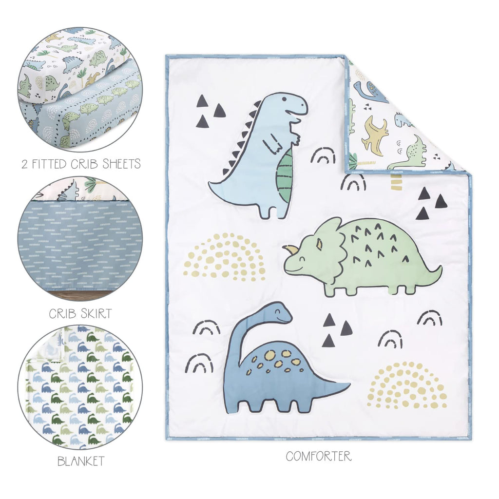 5 Piece Baby Crib Bedding Set for Boys - Newborn, Infant & Toddler Nursery Bed Set Decor with Fitted Crib Sheets
