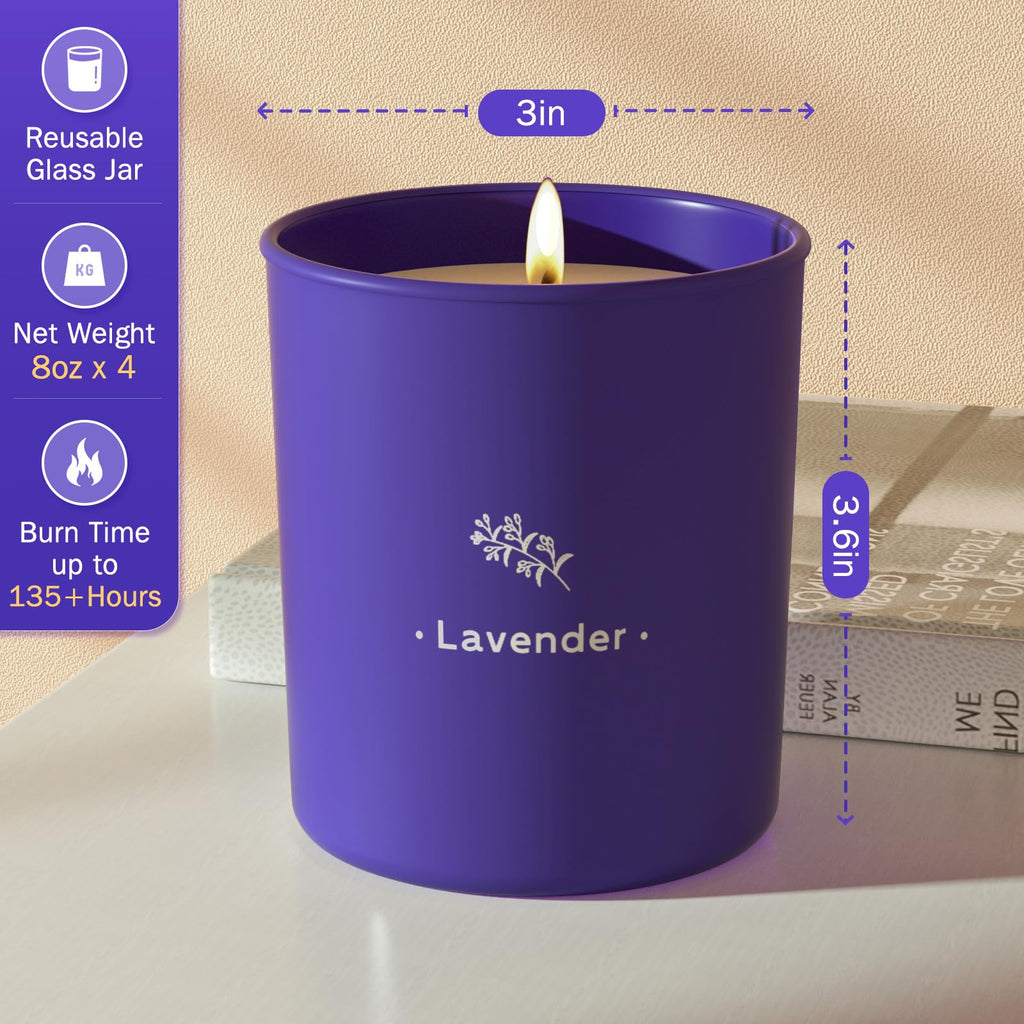 Scented Candle, 8 oz Soy Wax Jar Candle for Women, 45 Hour Burn