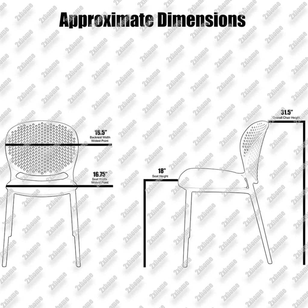 Set of 4 Patio Dining Chairs | Modern Stackable Outdoor Pool Side Chair | Weather Resistant Plastic for Yard, Porch