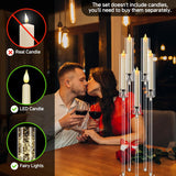 4 Set 5 Arms 34.6'' Acrylic Candelabra Centerpieces,Clear 5 Arms Candlesticks Holder with Acrylic Shade for