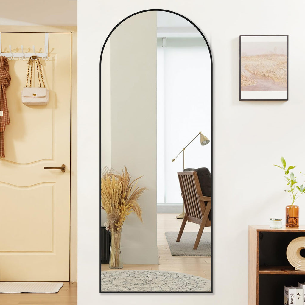 64"x21.5" Arched Full Length Mirror with Stand, Body Mirror