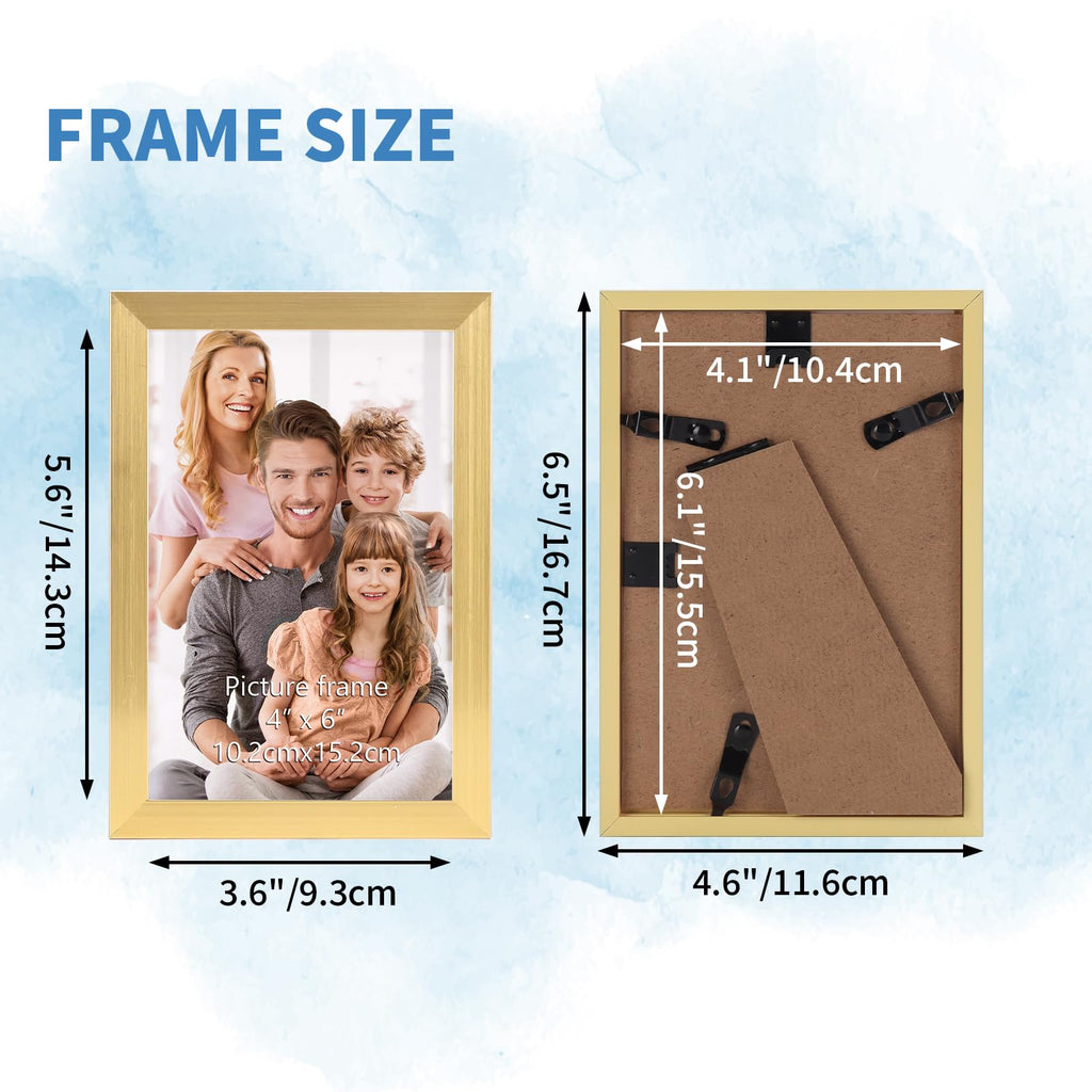 4x6 Picture Frame Gold, 4 x 6 Photo Frames Bulk for Wall Hanging or Tabletop Display, 18 Pack