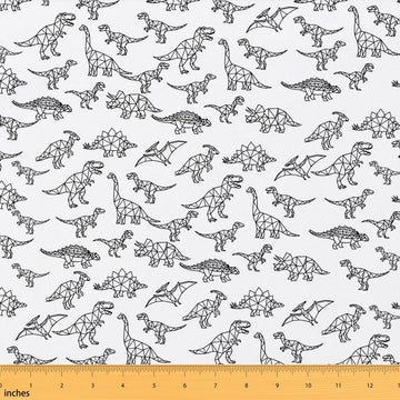 Dinosaur Upholstery Fabric By The Yard, 3D Digital Print Decorative Fabric for Upholstery and Home DIY Projects