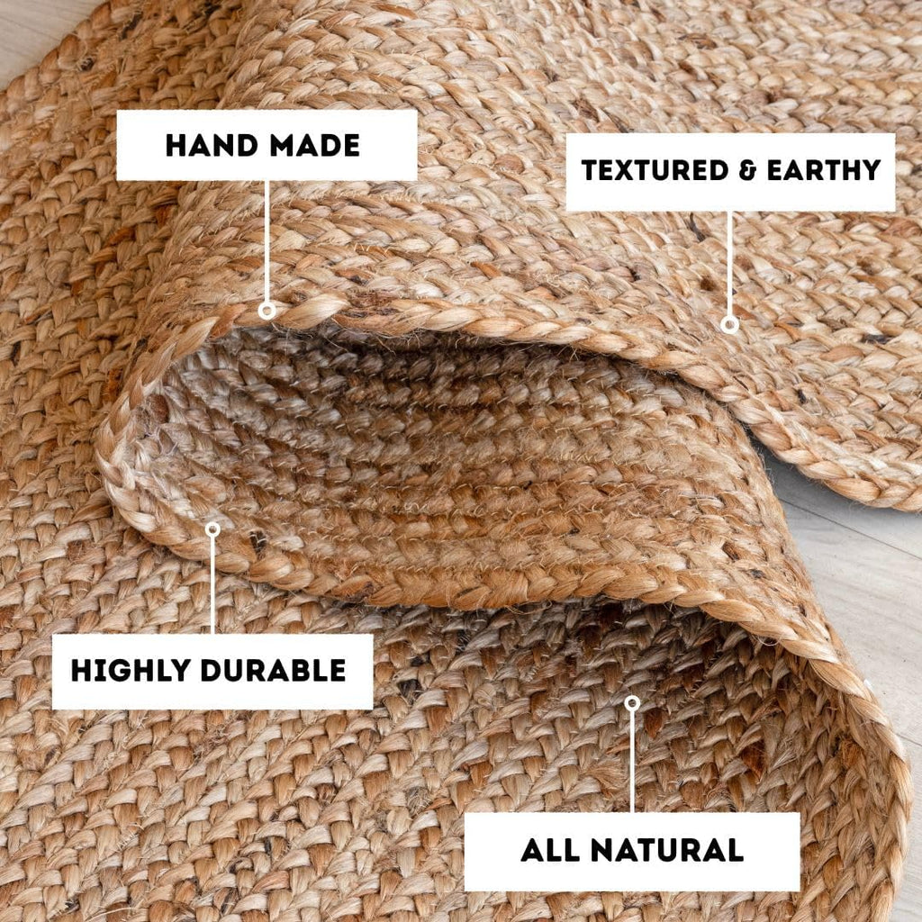 Oval Braided Jute Area Rug | 2. | Natural
