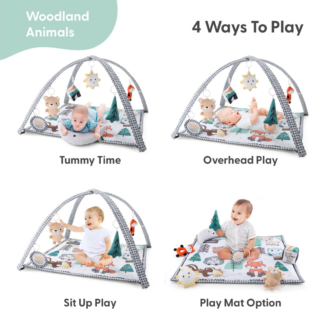 Unisex Baby Play Gym & in-1 Play Mat - Playmat Baby Toys 0-6, 6-12 Months Tummy Time Mat with Hanging Toys, Soft