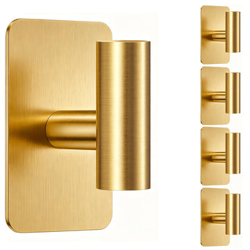 Adhesive Towel Hooks, Gold Wall Hook Self Sticky Holder No Damage