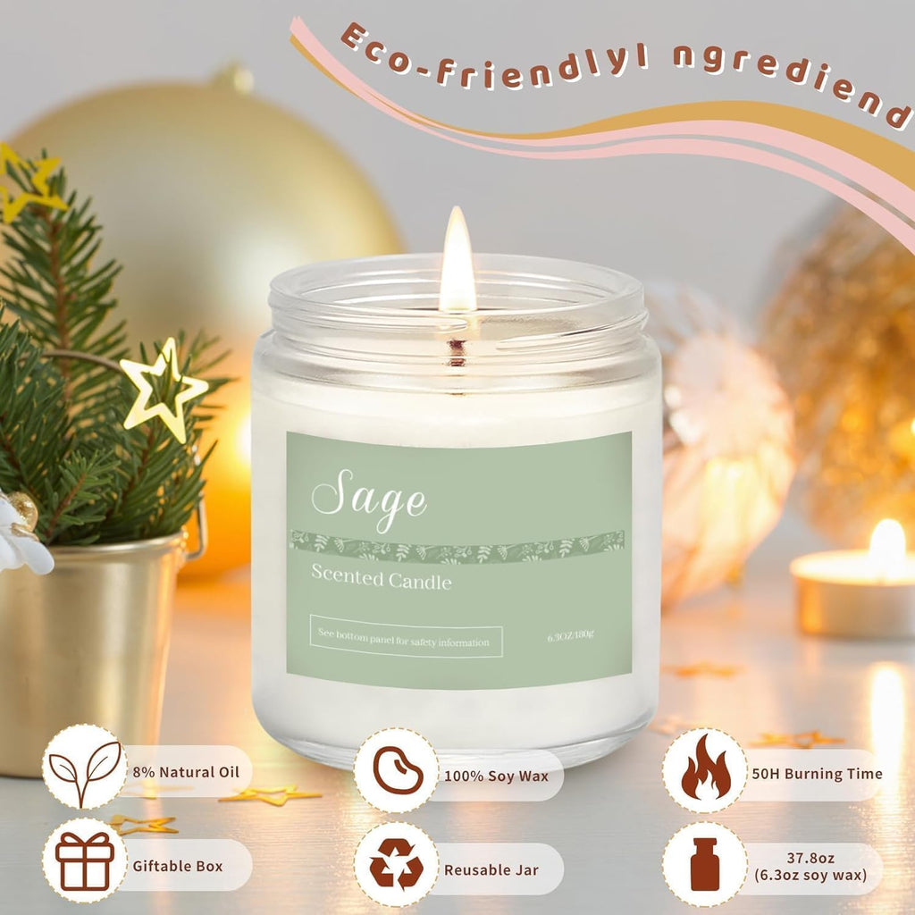 Scented Candles Gift Set for Women, 6-Pack Aromatherapy Candles - Set of 6
