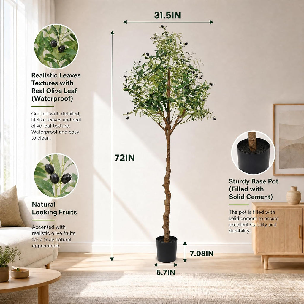 6ft Artificial Olive Trees Indoor Large Faux Olive Tree with Pot
