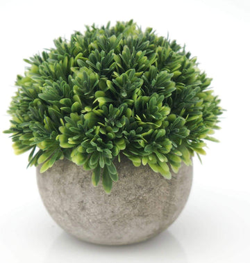 Artificial Boxwood Faux Plant Indoor- Topiary Small Desk Plant Decor Office Cubicle Shelf Decor Window Will Plant