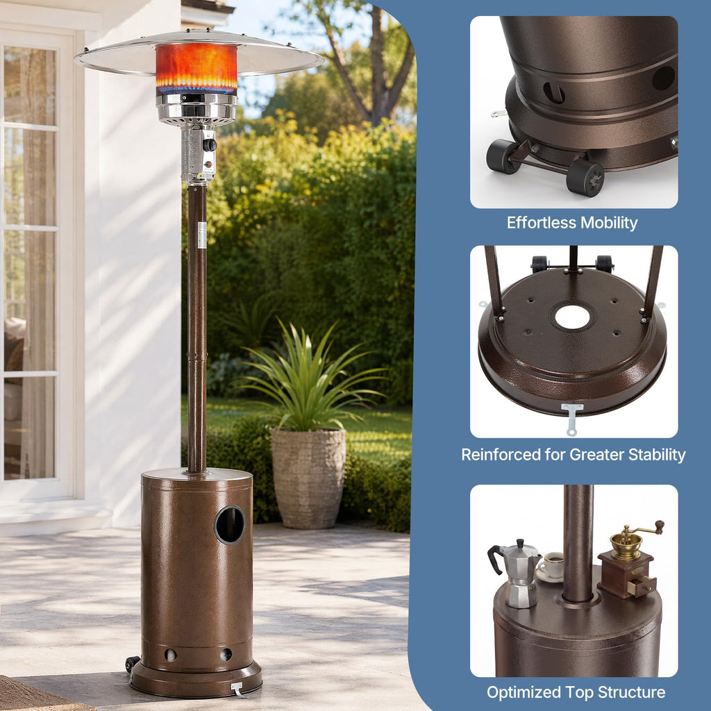 48, 000 BTU Patio Heaters for Outdoor Use with Wheels