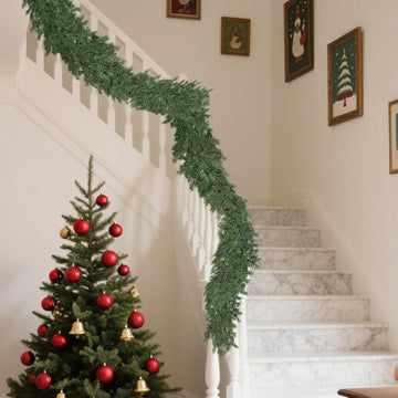 16 Ft Christmas Garland Soft Bendable Realistic Artificial Cedar Pine Green Xmas Mantle Garland for Staircase
