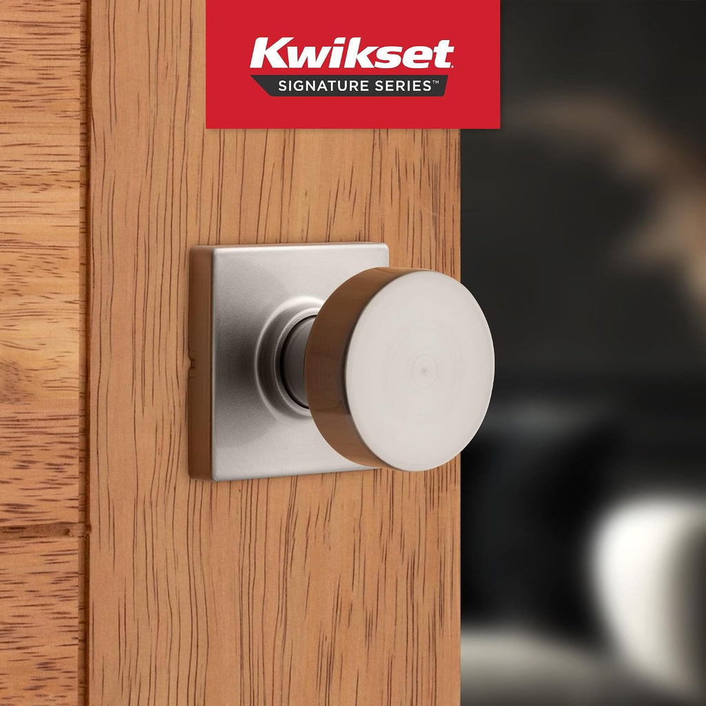 Pismo Interior Passage Door Knob, Handle For Closet and Hallway Doors, Non-Locking Doorknob in Satin Nickel, with
