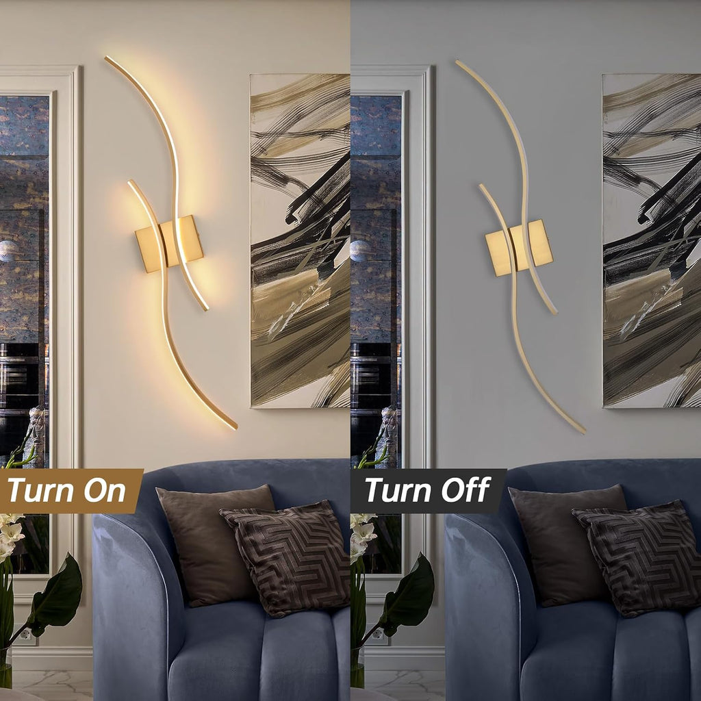 Modern Wall Sconce Set of, 5CCT Dimmable Indoor Led Wall Sconce Lighting Set of 2, 31.5 Inch Wall Light Fixtures