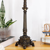 Farmhouse Table Lamp Antique Resin Base Traditional Rustic Mid-Century Desk Lamp 25.5 Inch Tall Office Bedroom