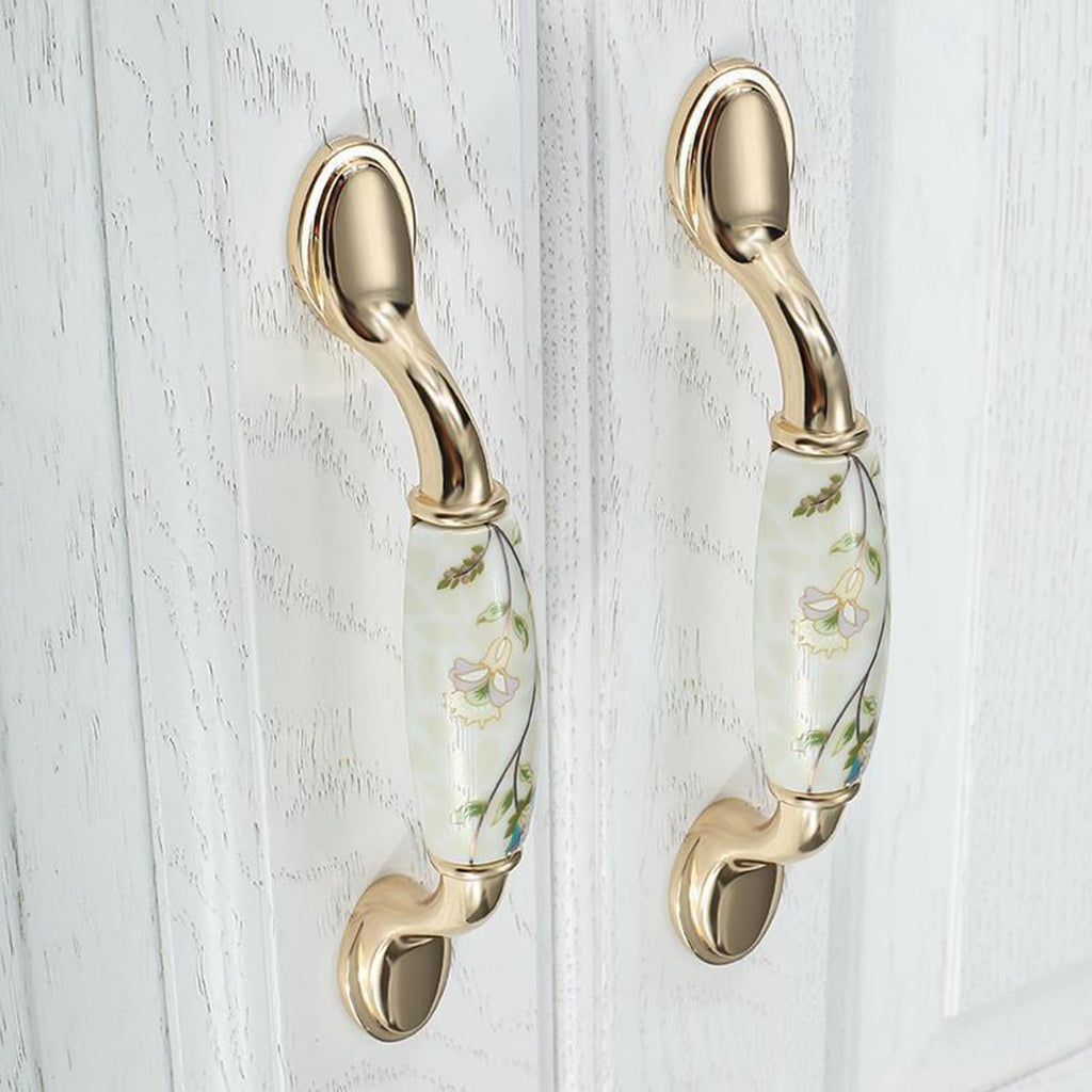 Ceramic Door Knobs, 2 Pcs Retro Furniture Handle, Vintage Antique Drawer Pulls Cupboard Knob, Cabinet Pull Handles