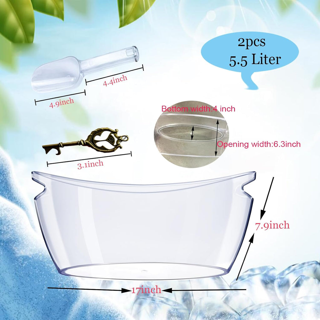 Ice Bucket,5.5L Acrylic Ice Buckets for Parties,Mimosa Bar Supplies - Set of 2
