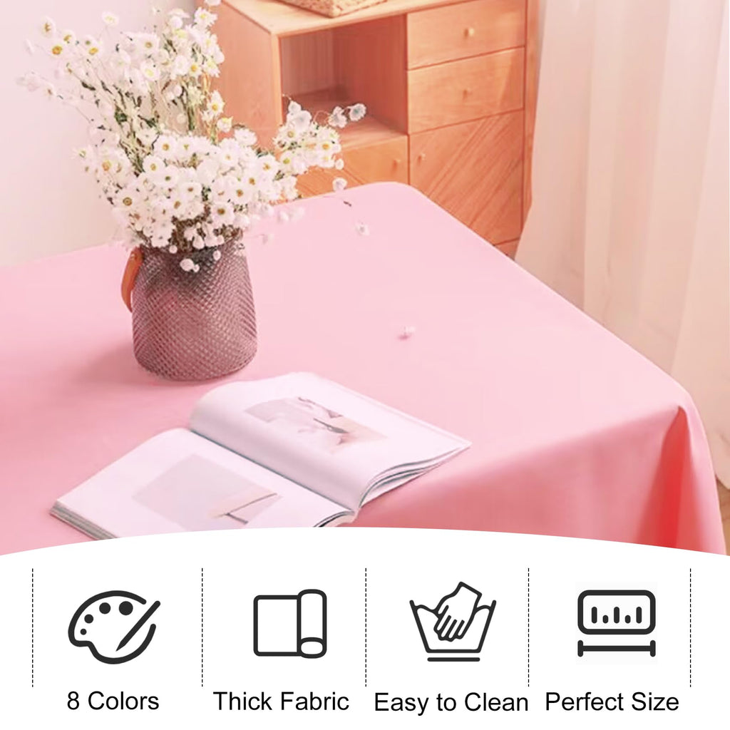 4 Pack Rectangle Tablecloth 60x102 Inch Pink Washable Polyester Table Cover for Wedding Dining Table Buffet Parties