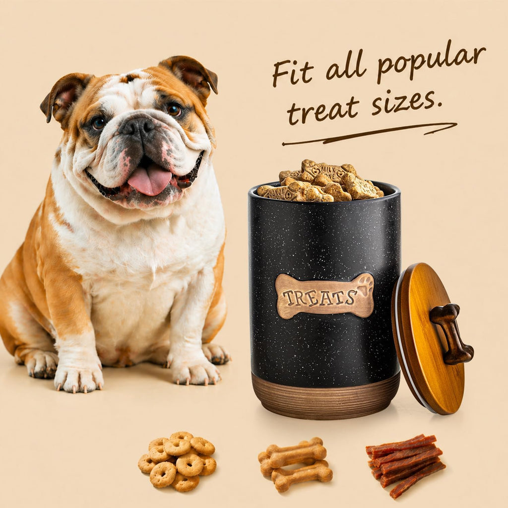 Dog Treat Container, Dog Treat Jar for Countertop Airtight Seal Lid