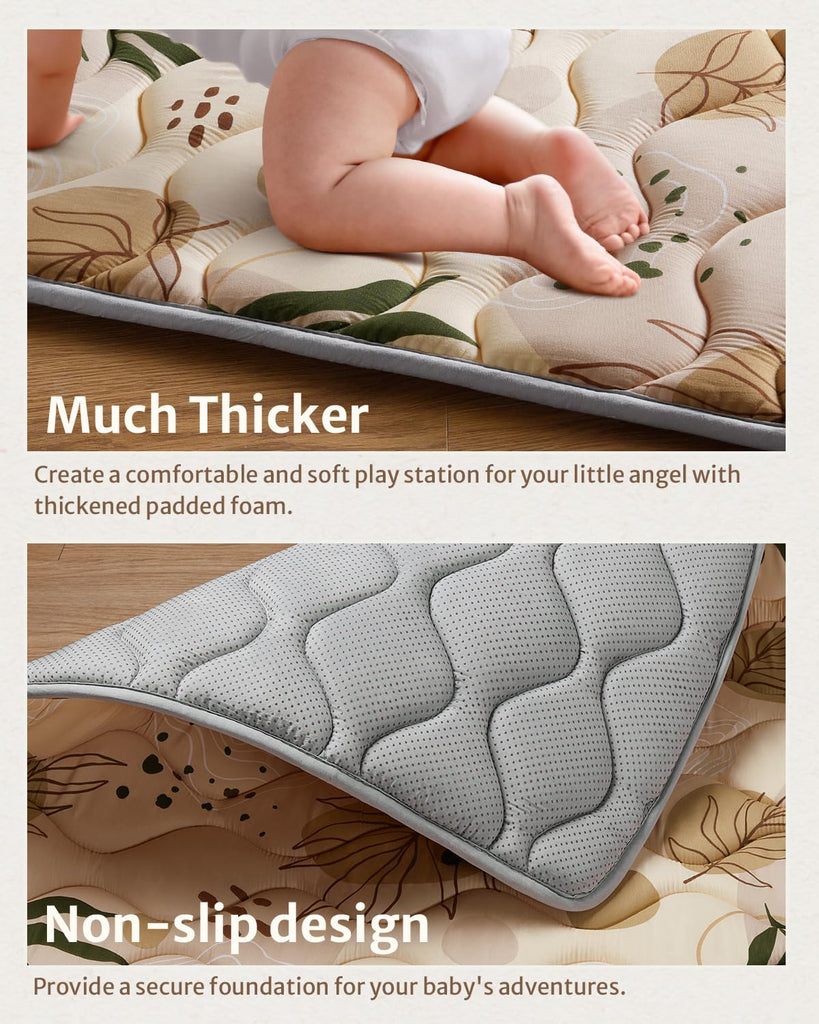 Play Mats for Floor, 50x50 Playpen Mat, Thick Cushioning Padding Foam Playmat for Baby and Toddlers Infants, Non-Slip