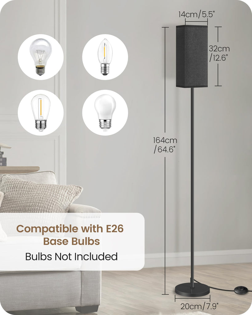 Floor Lamp, Pole Lamp with Foot Switch, Modern Standing Lamp Shade, Minimalist Freestanding Lamp (Bulb Not Included)