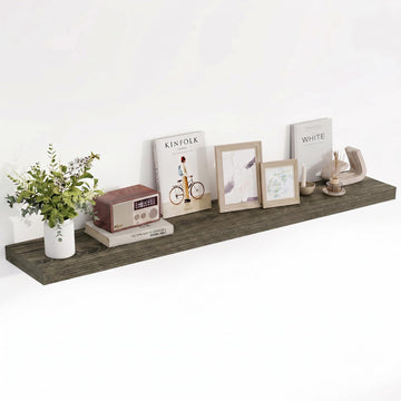 55in Floating Shelves, 9.25" Deep x 1.5" Thick Floating Shelves for Wall, Wooden Shelves, 1 Pack, Grey Oak