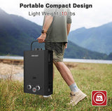 Propane Water Heater, 1.58GPM 6L Portable Tankless Water Heater with Handle & Overheating Protection, Propane Gas