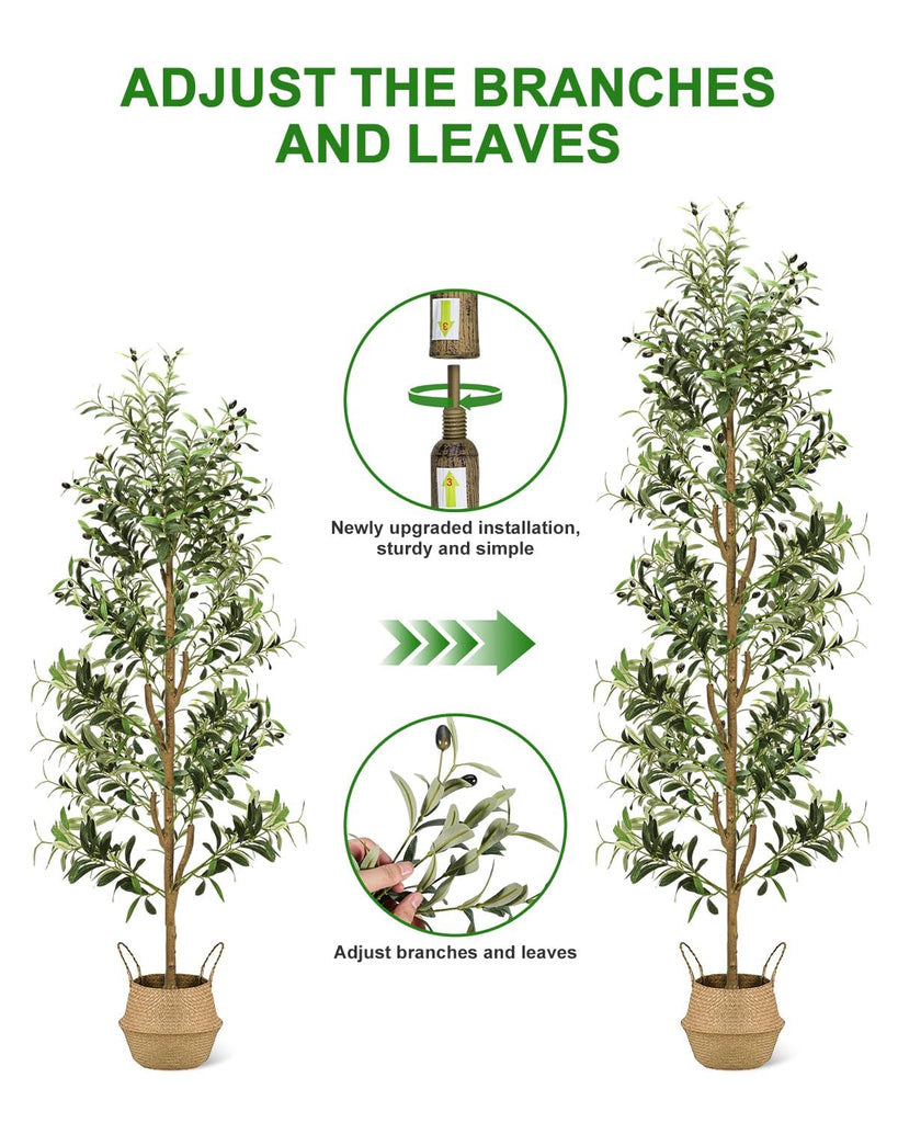 Olive Trees Artificial Indoor 7Ft Tall Large Fake Olivos Tree