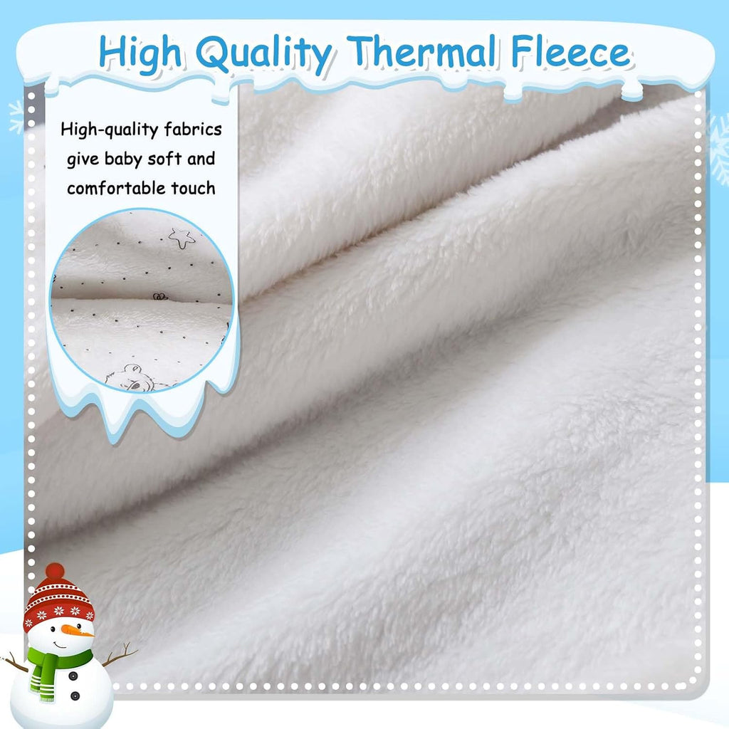 Baby Bear Suit Thin Fleece Footie Romper Snowsuit Hooded Jumpsuit Bodysuit Winter Clothes Boy Girl