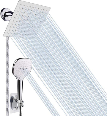 Shower Head with Hose, High Pressure Stainless Steel Rain Shower and 3 Settings Handheld Spray Combo with Push Button