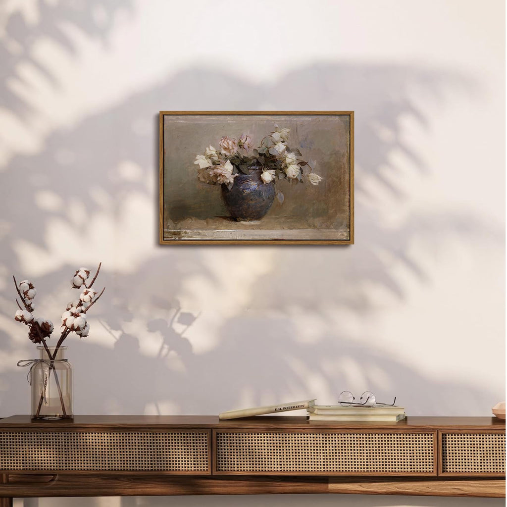 Vintage Landscape Canvas Wall Art Framed Natural Scenery Painting Artwork Prints France Country Wilderness Farmhouse