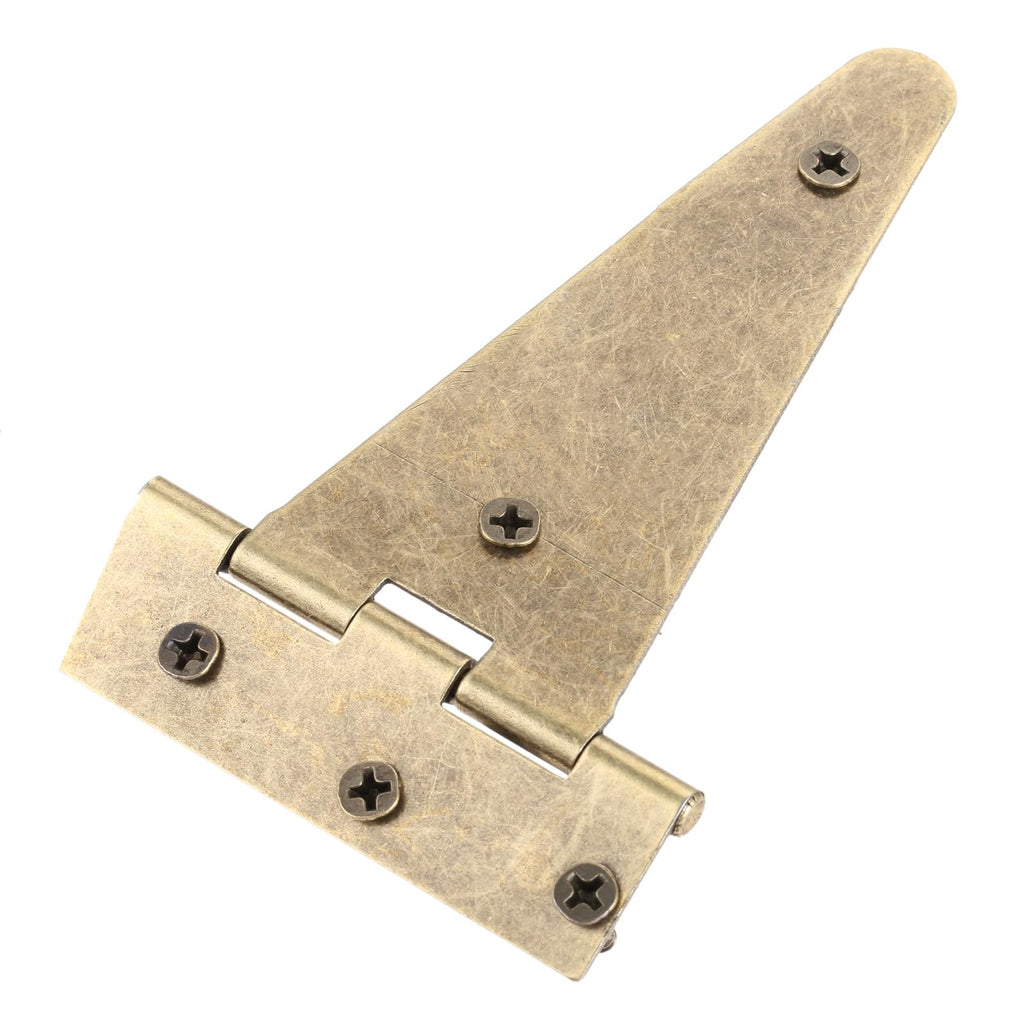 4Pcs Antique Bronze T-Strap Butt Hinges with Screws, 3.98"x2.36"