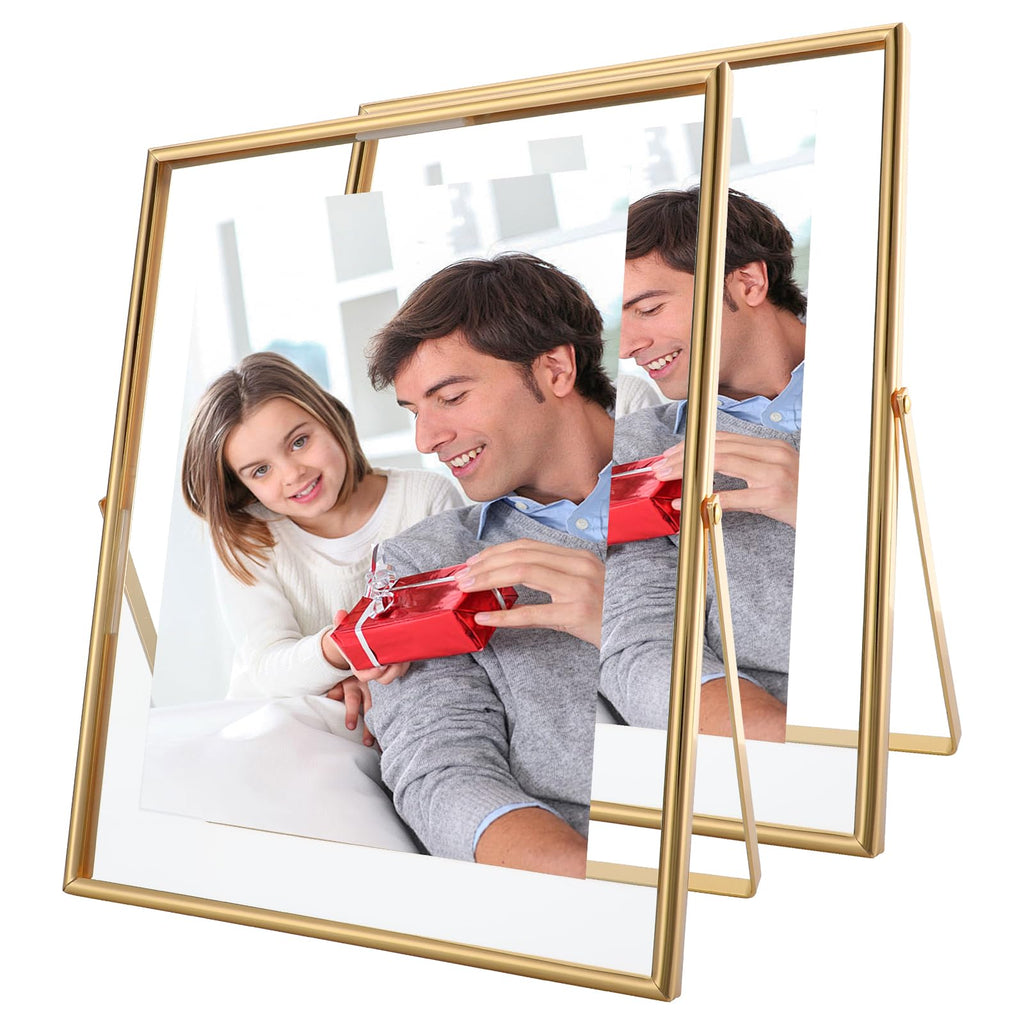 Gold Floating Frame, 8"×10", Set of 2, Portrait