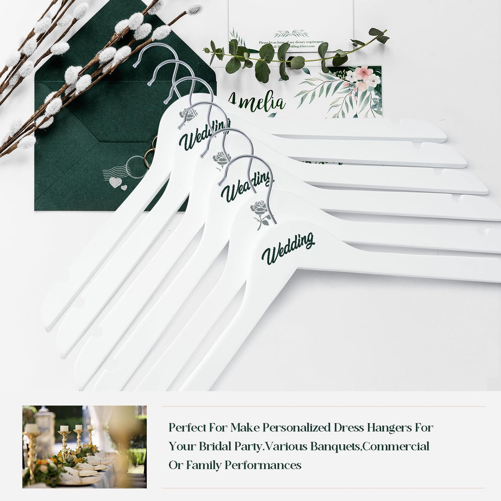 White Wooden Hangers - 20 Pack - Durable Wood Hangers Ideal for Everyday Use & Wedding, for Dress, Coats, Camisole