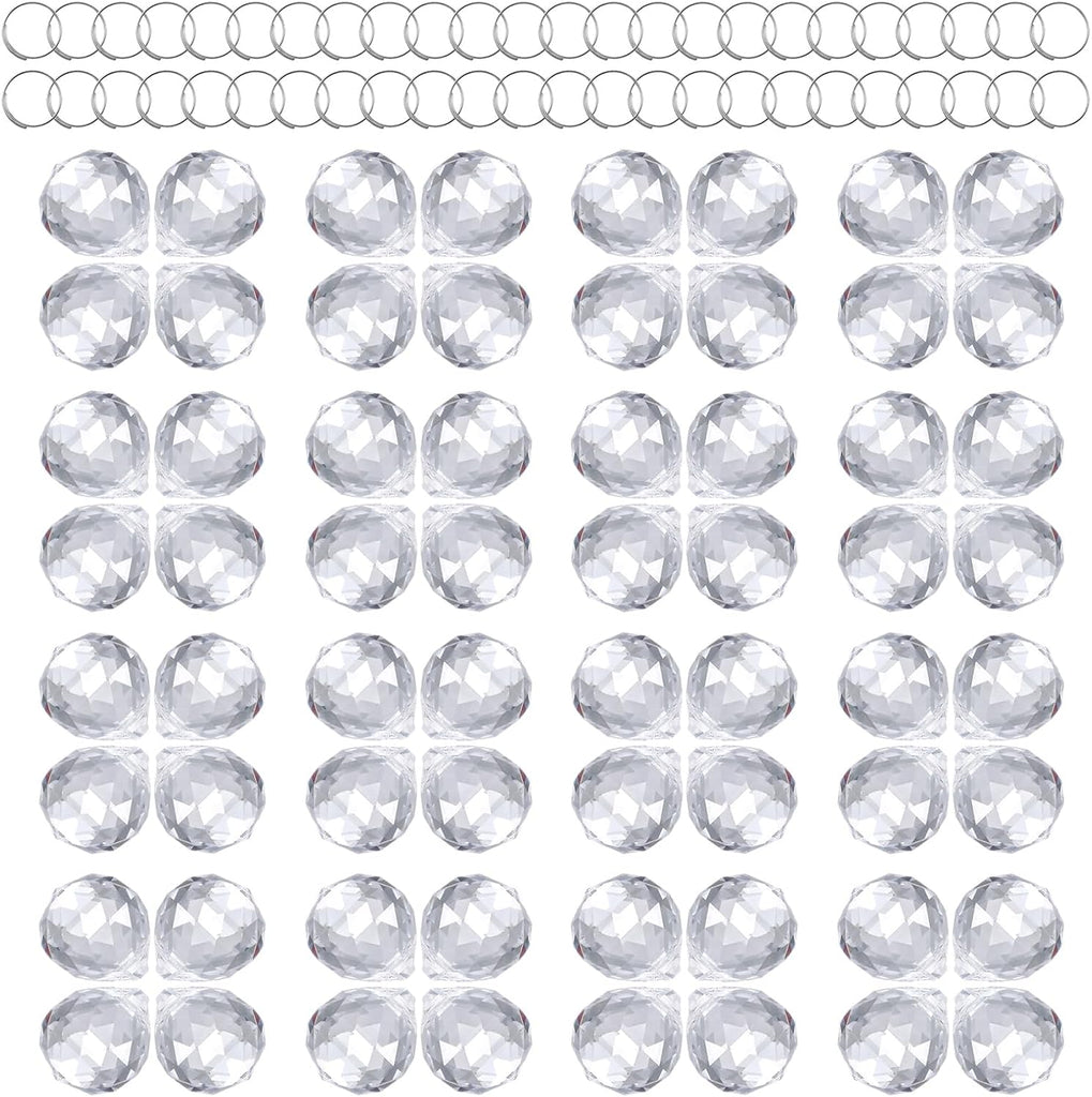 48 Pcs Clear Crystal Ball Prism 20mm Chandeliers Prism Sun Shine Catcher Christmas Crystal Ornaments Rainbow Pendants