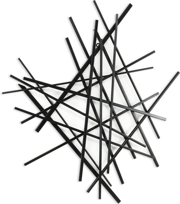 Avalon Abstract Metal Wall Decor - Handcrafted Modern 28.5" Black Sculpture