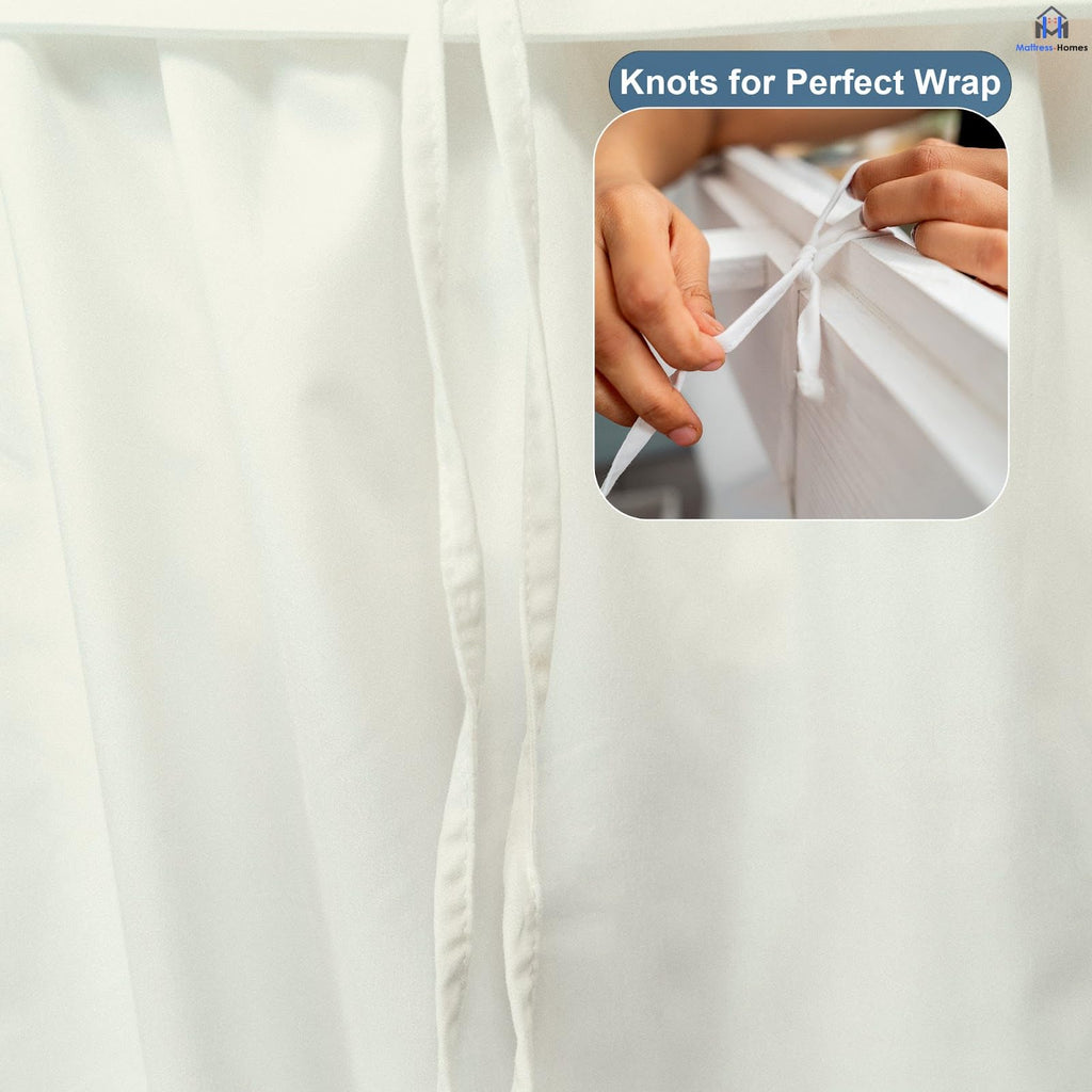 Ruffled Dorm Bed Skirt, Twin XL, 54-Inch Drop, Tailored with Split Corners, Ivory Dust Ruffle for Lofted College