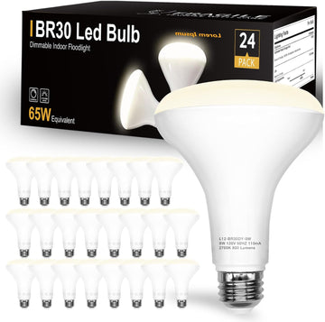 BR30 Led Bulb 65W Equivalent, Dimmable Flood Light Bulbs Indoor, E26 Base, 4000K Neutral White, 9W, 800 LM