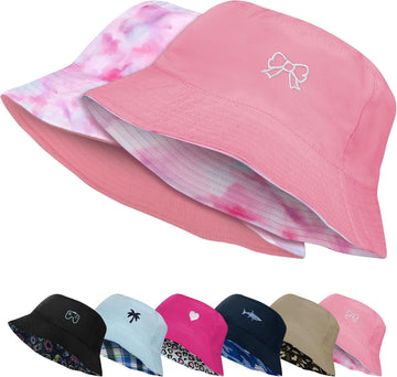 Kids Sun Hat Double Side Sun Protection Bucket Boys Girls Summer