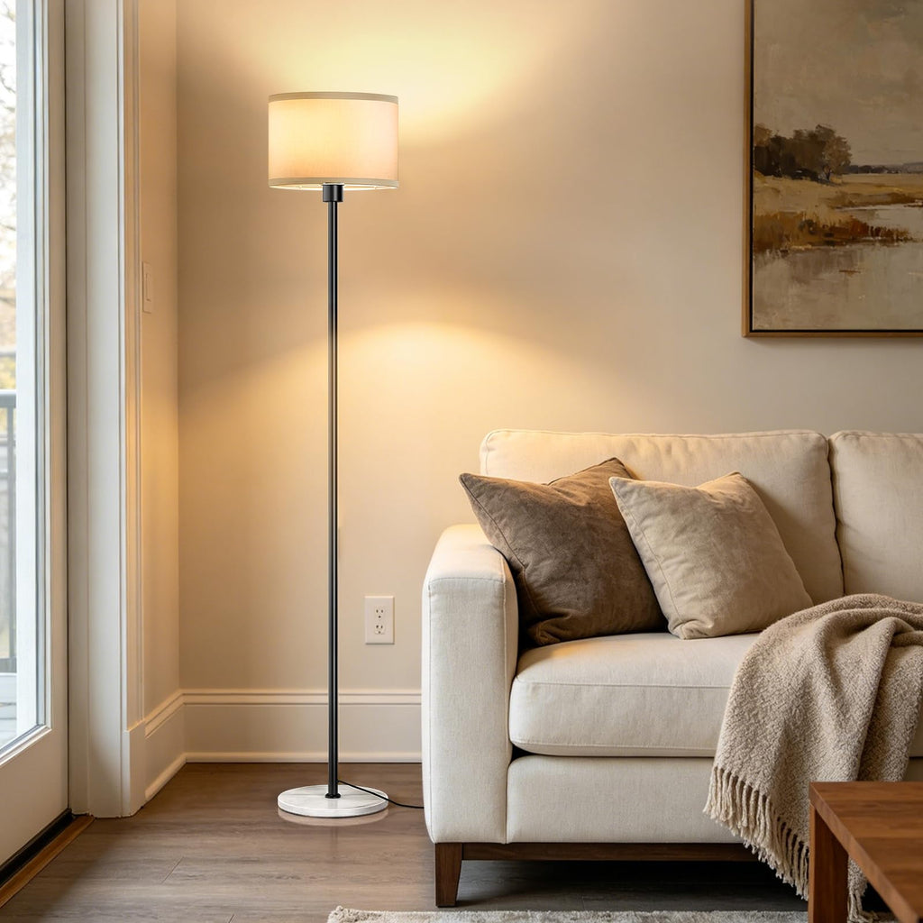 63" Black Floor Lamps, Standing Lamp with Marble Base