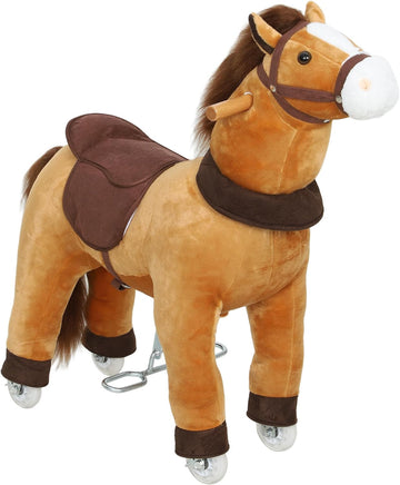 Ride on Horse Plush Riding Pony for Kids 3-5 Years 29.5 Inch Brown