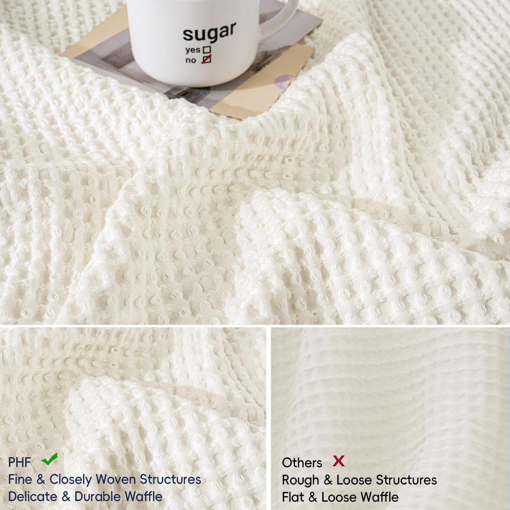 Cotton Waffle Euro Shams 26" x 26", Cream, No Insert