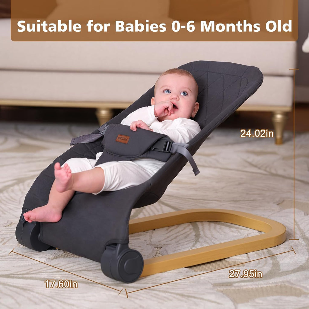Bouncer, Portable & Foldable Baby Bouncer Seat, Gray