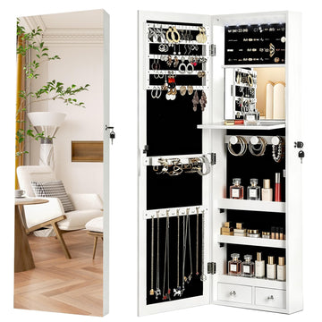 Over the Door Jewelry Organizer, Wall Mounted Jewelry Cabinet