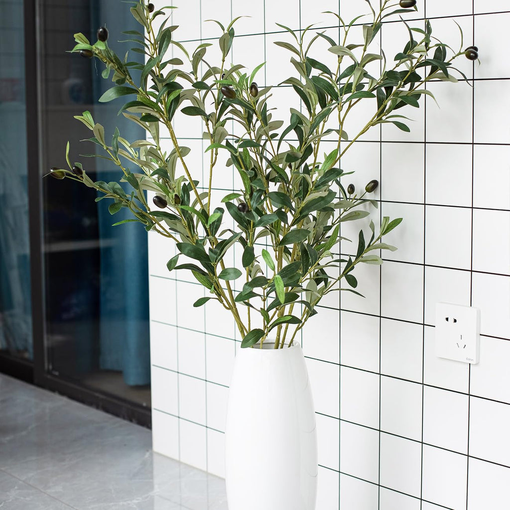 39 Inch Artificial Olive Branch Greenery Stems Fake Plants with 222 Leaves for Vase Faux Olive Branches Home Decor