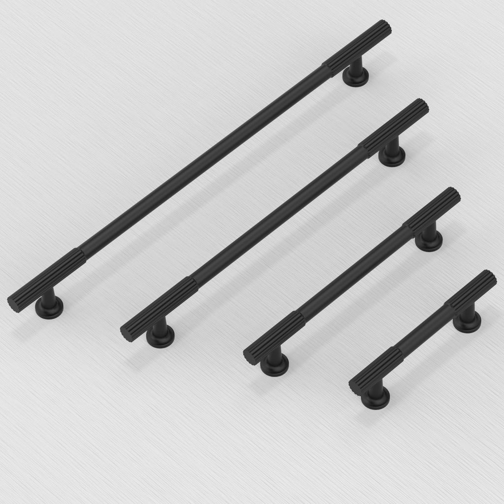 10 Pack Matte Black Cabinet Pulls 4 Inch(102mm) Kitchen Cabinet Handles Cabinet Hardware for Drawer Pulls