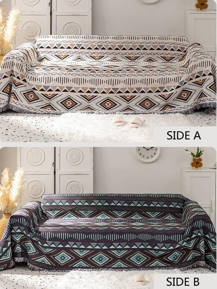 Aztec Native Throw Blankets Southwest Bed Blankets Cover 51"x63" | Navajo American Western Boho,Knit with